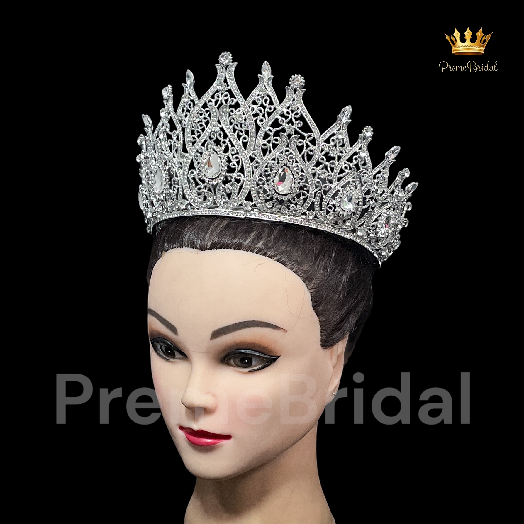 (พร้อมส่งจากไทย) มงกุฏ 115 สีเงิน มงกุฎนางงาม มงกุฎเพชร มงกุฎประกวด สวยงามอลังการ ฐานมงวงกลมปรับได้ สินค้าพร้อมส่ง ไม่ต้องรอนาน งานพรีเมี่ยม