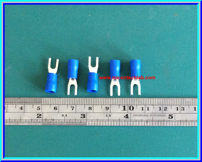 5x หางปลาแฉกหุ้ม สีน้ำเงิน (Spade Crimp Terminal)