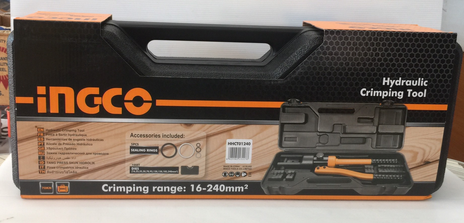 คีมย้ำหางปลาไฮดรอลิค 16-240mm² HHCT01240 INGCO