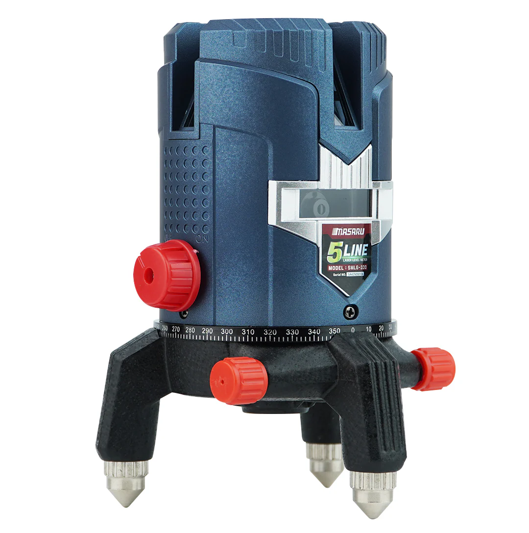 MASARU SMLG-330 เครื่องวัดระดับเลเซอร์แบบแสงสีเขียว 5 เส้น 3.7V (ไม่รวมขาตั้ง)