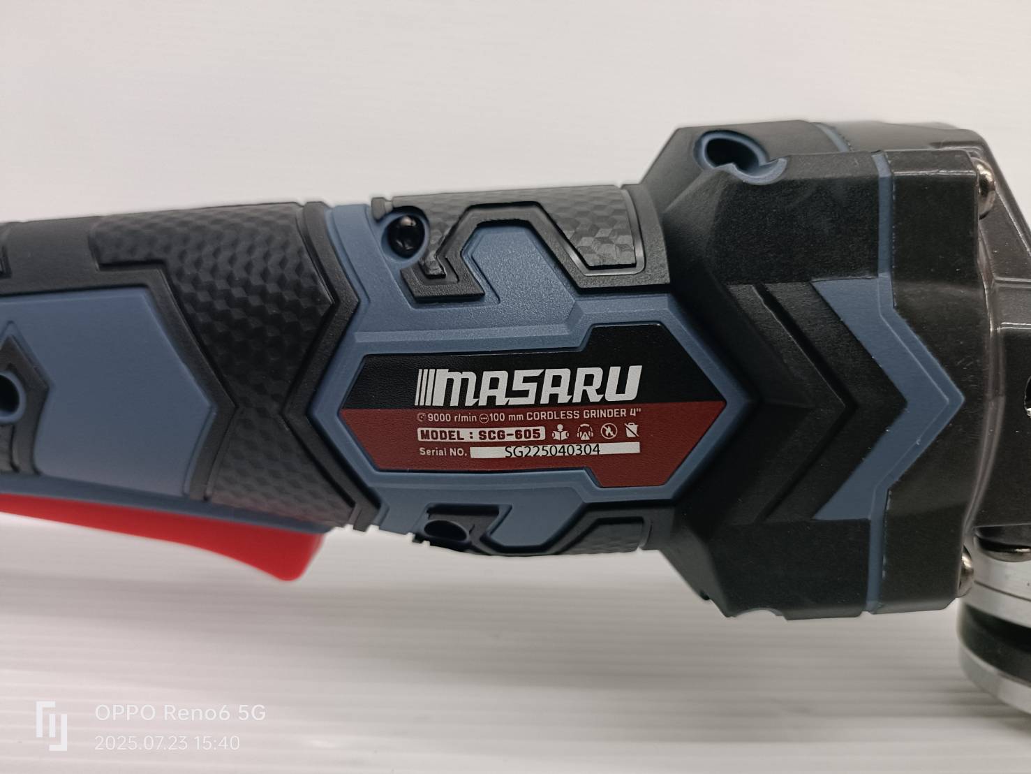 MASARU SCG-605-B1 เครื่องเจียร์ไร้สาย 4 นิ้ว Power Turbo 20V แบตรุ่นใหม่