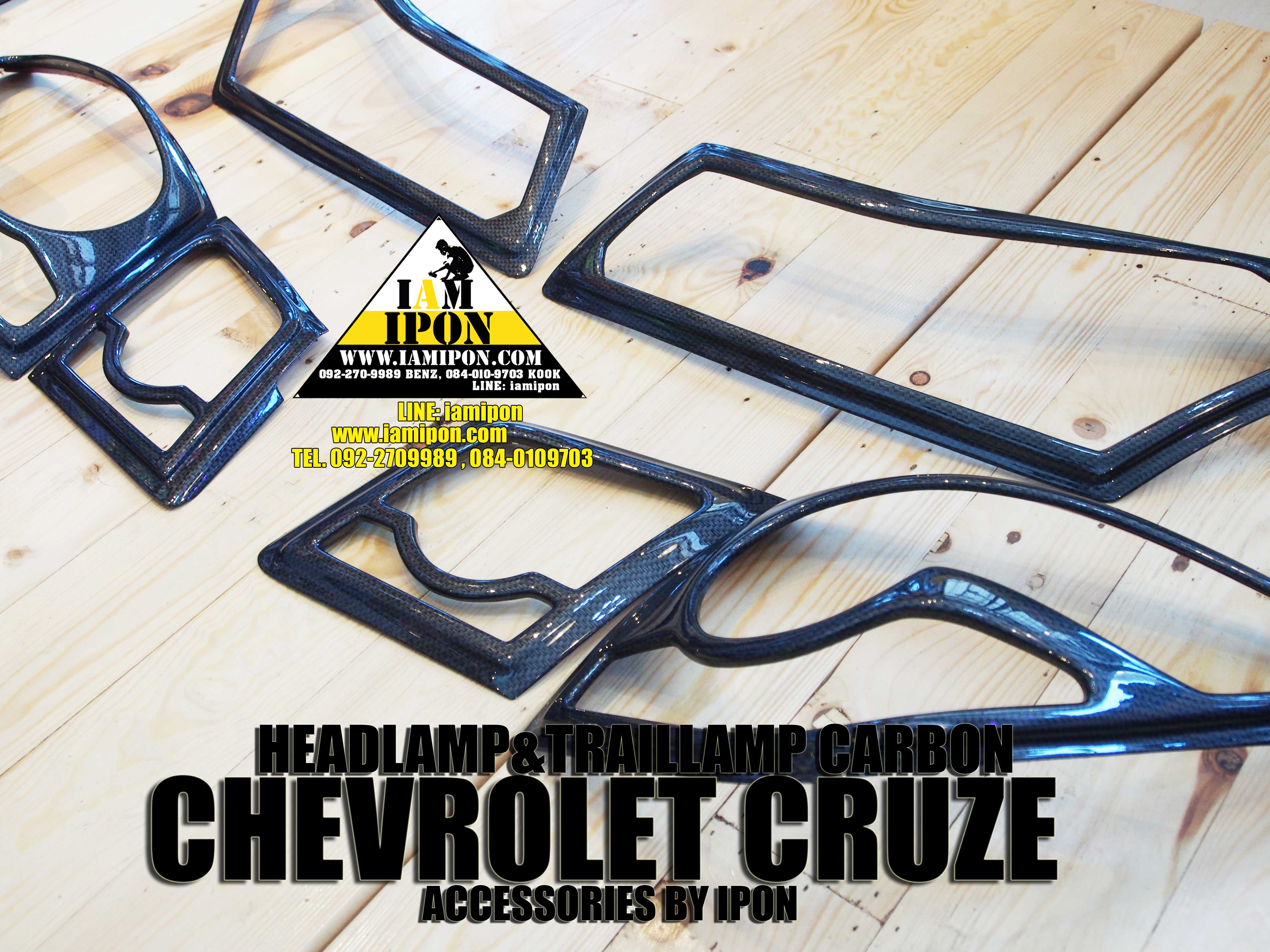 HEADLAMP COVER CHEVROLET CRUZE CARBON ครอบไฟหน้าคาร์บอนเชฟโลเรตครูซทุกรุ่น