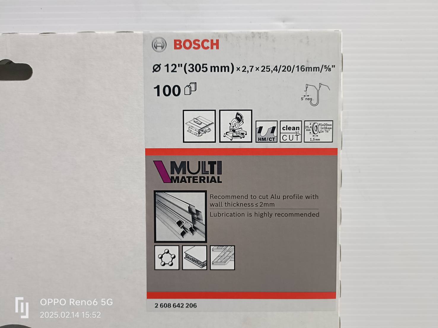 ใบเลื่อยมัลติ 12"x100T BOSCH 2608642206