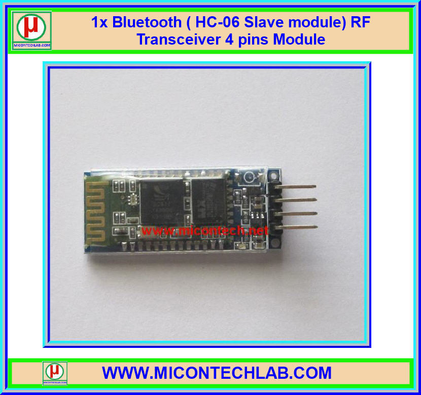 1x แผงวงจรบลูทูธ HC-06 Slave Bluetooth RF Transceiver