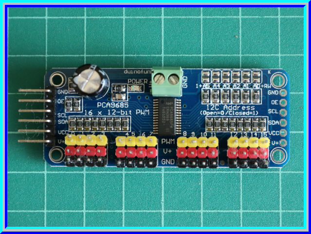 1x แผงวงจรควบคุมเซอร์โว PCA9685 16-Channel 12-bit I2C