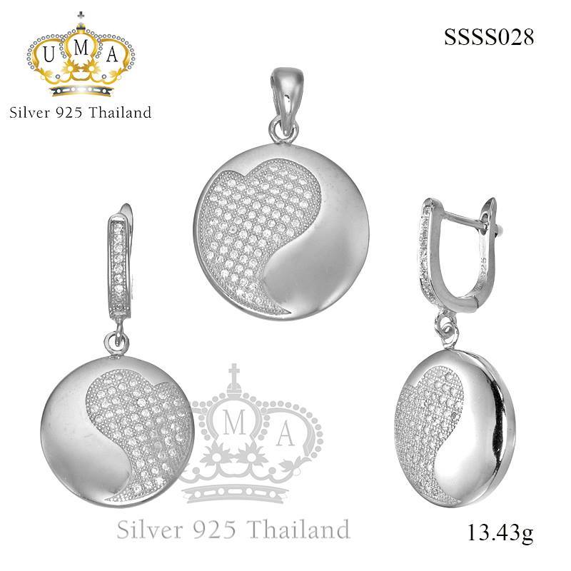 ต่างหูพร้อมจี้ ( เงิน ) = Earring with Pendant ( Silver )