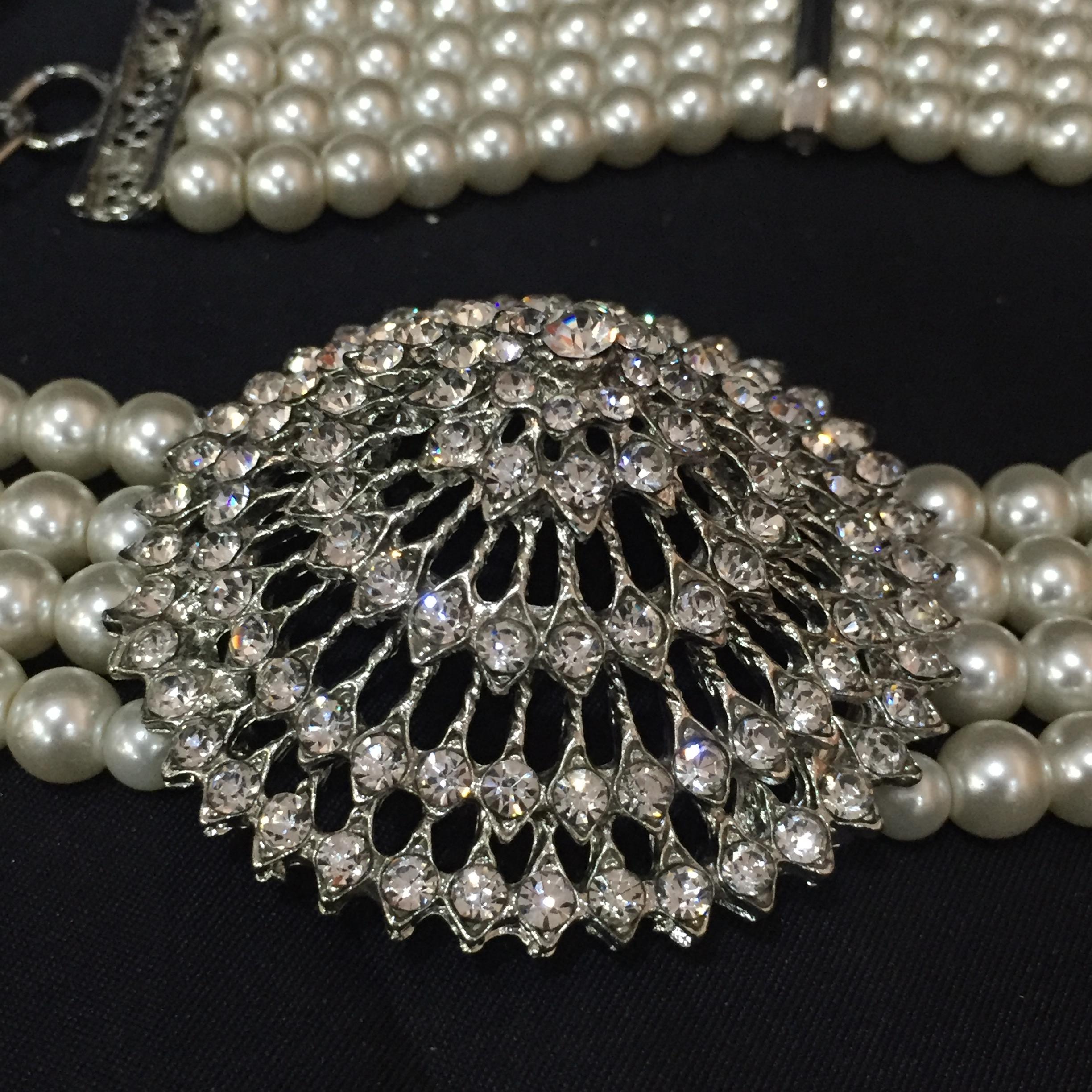 (พร้อมส่ง) เข็มขัดมุก020