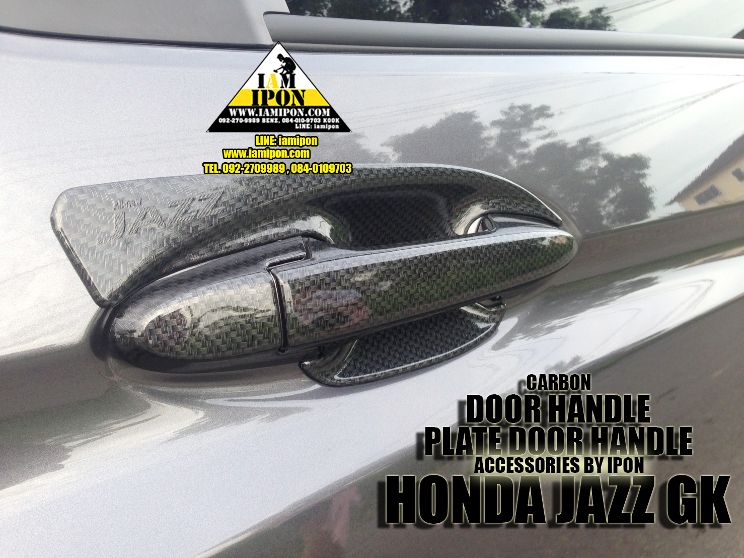 DOOR HANDLE JAZZ CABON GK 14 -15 ครอบมือจับเปิดประตูคาร์บอนแจ๊ส จีเค ปี14 - 15