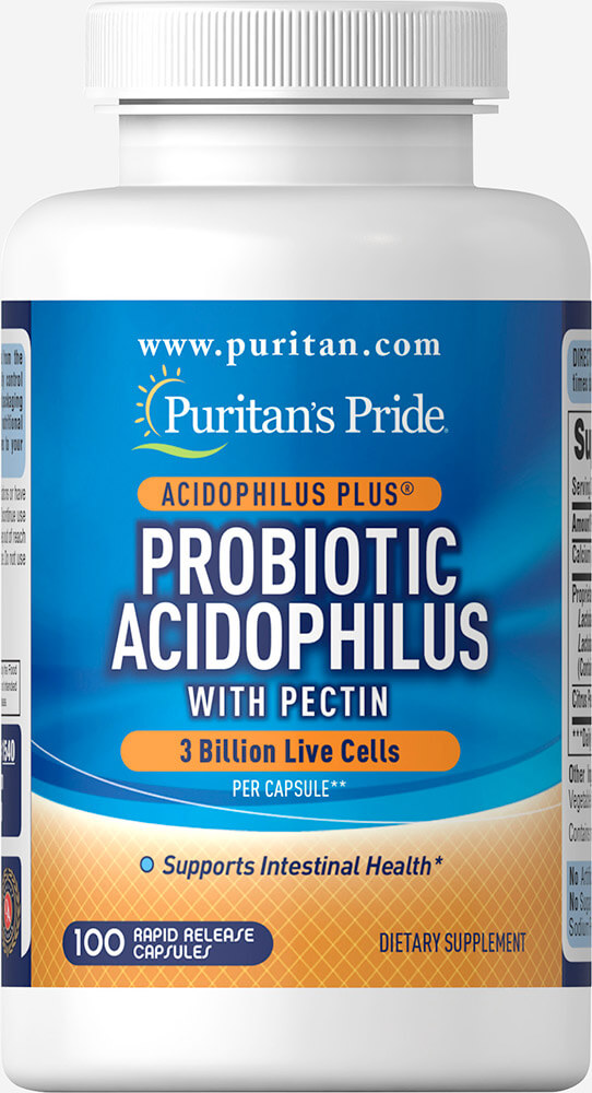 Puritan Probiotic Acidophilus with Pectin 3 billion 100 Capsules