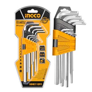 INGCO ชุดประแจหกเหลี่ยม ประแจแอล ยาวพิเศษ รุ่น HHK11091