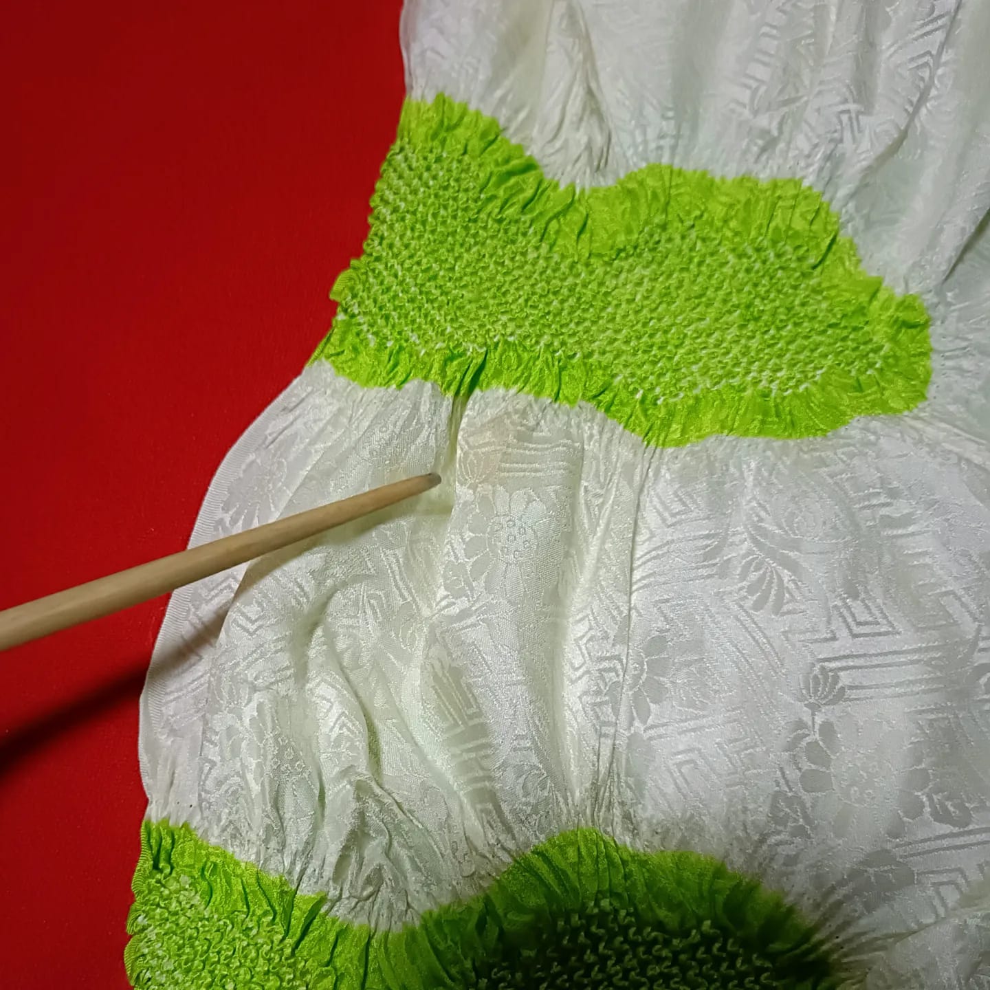 setผ้าชิโบริ+เชื่อกประดับโอบิ เขียว04