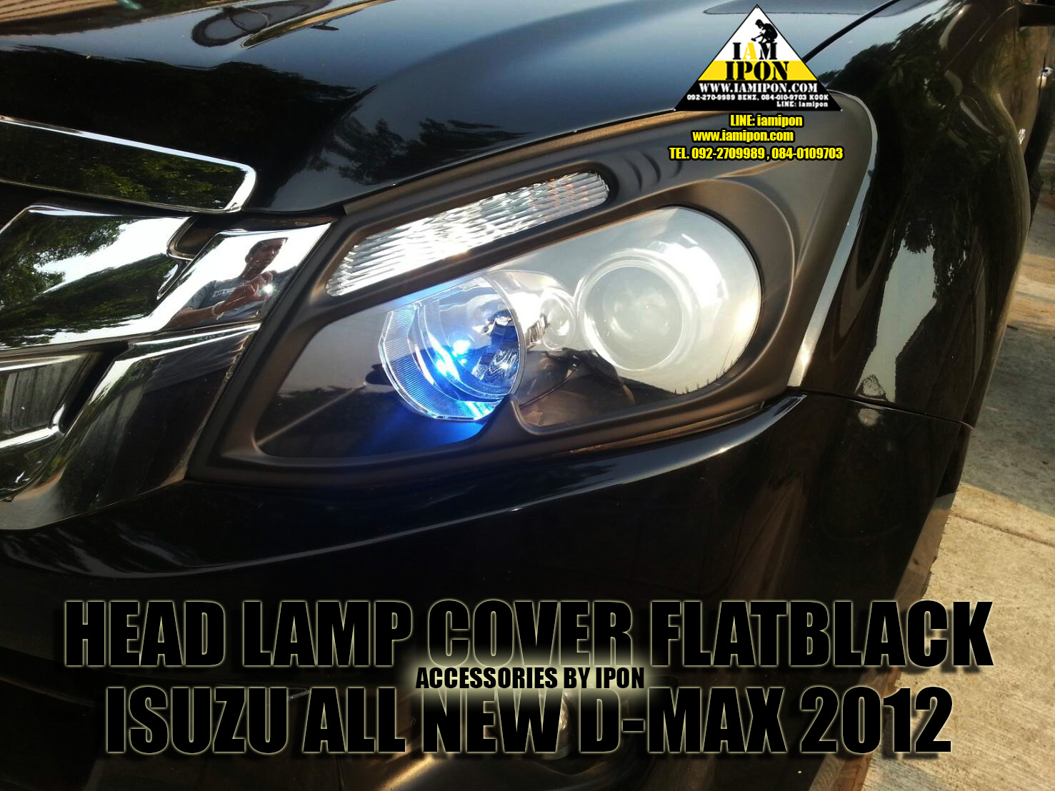 HEAD LAMP COVER ALL NEW D-MAX 2012 UP FLATBLACK ครอบไฟหน้าดำด้าน ALL NEW DMAX 2012 up