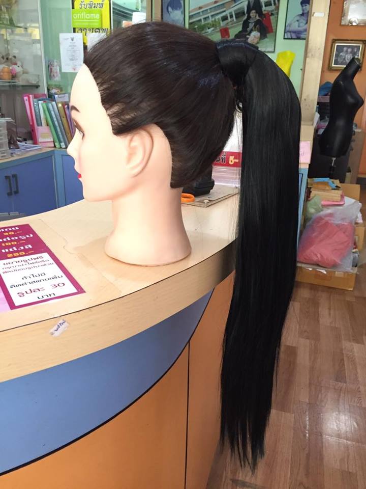 (พร้อมส่ง) วิกหางม้าแบบผูกมีปอยผมตรง ยาว 50 cm