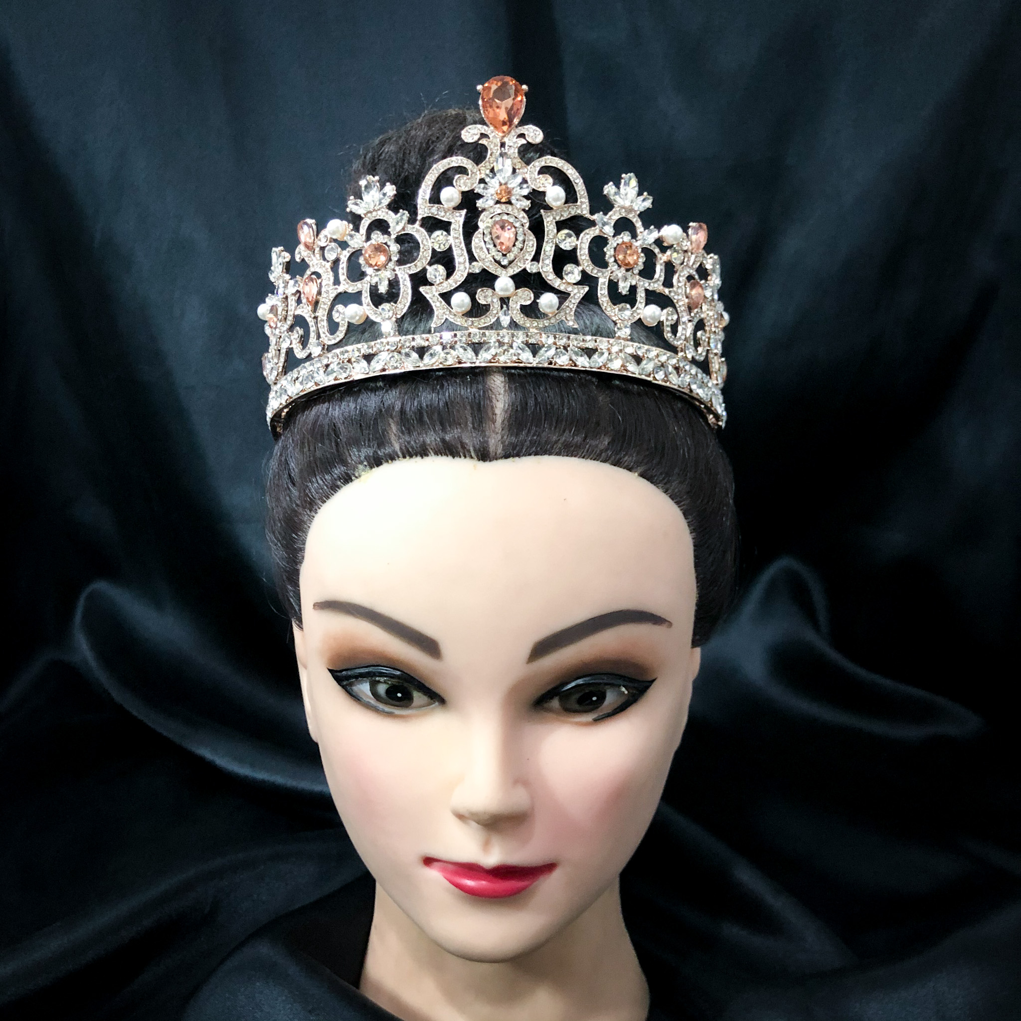 (พร้อมส่ง) เทียร่า 242 ส้ม มงกุฎนางงาม มงกุฎเจ้าหญิง งานสวย ปราณีต QCเพชรทุกเม็ด สินค้าพร้อมส่งจากไทย