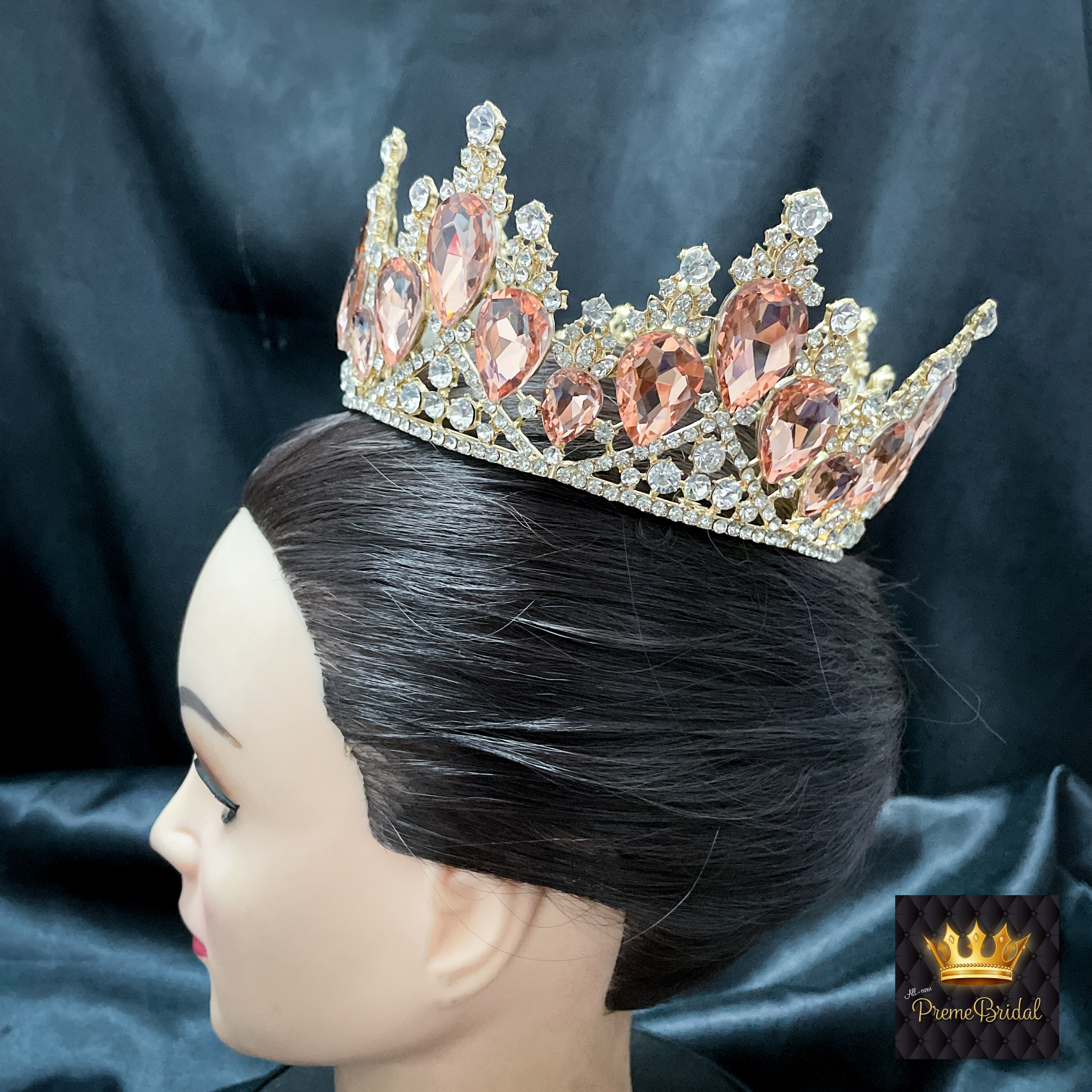 (พร้อมส่ง) มงกุฏ 049 ส้ม-ทอง มงกุฎนางงาม มงกุฎประกวด งานดี เกรดพรีเมี่ยม จัดส่งจากไทย ไม่ต้องรอนาน