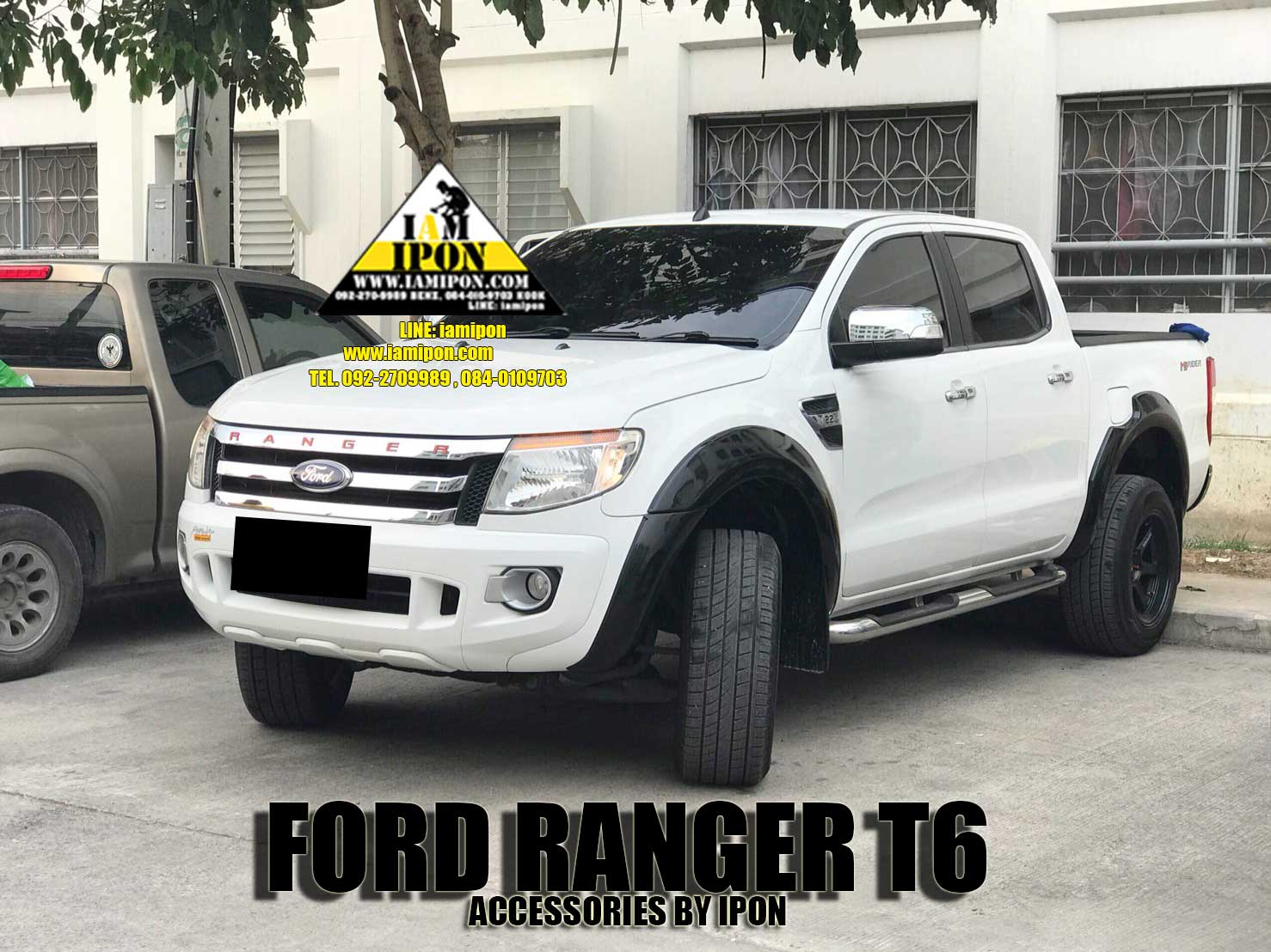FENDER 6" FORDRANGER T6 BLACK โปร่งล้อดำเงา 6 นิ้ว ฟอร์ดเรนเจอร์ T6