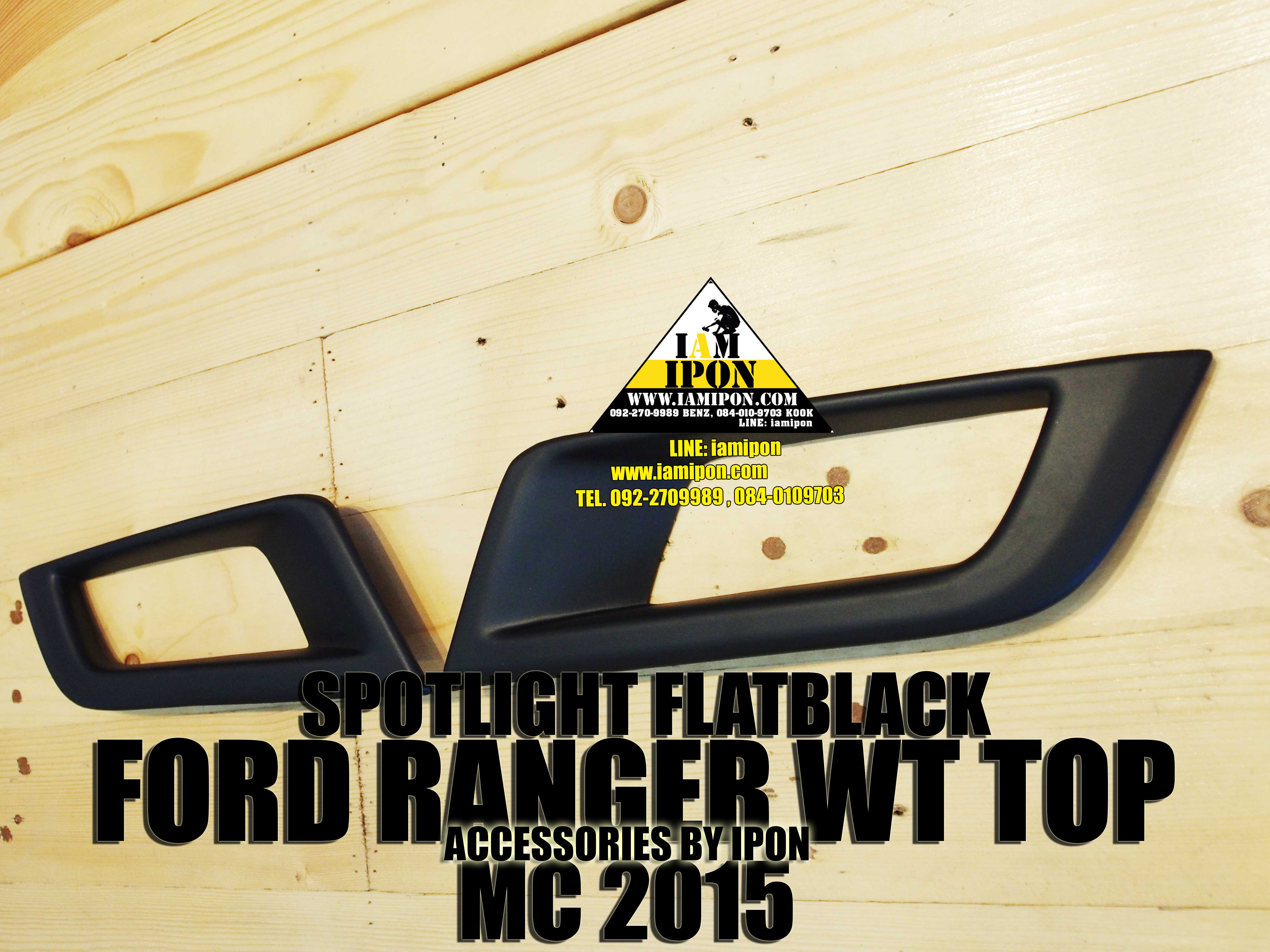 SPOTLIGHT COVER FORD RANGER WILDTRAK TOP MC FLATBLACK ครอบสปอร์ตไล์ดำด้านฟอร์ดเรนเจอร์วายแทรกตัวท้อป MC
