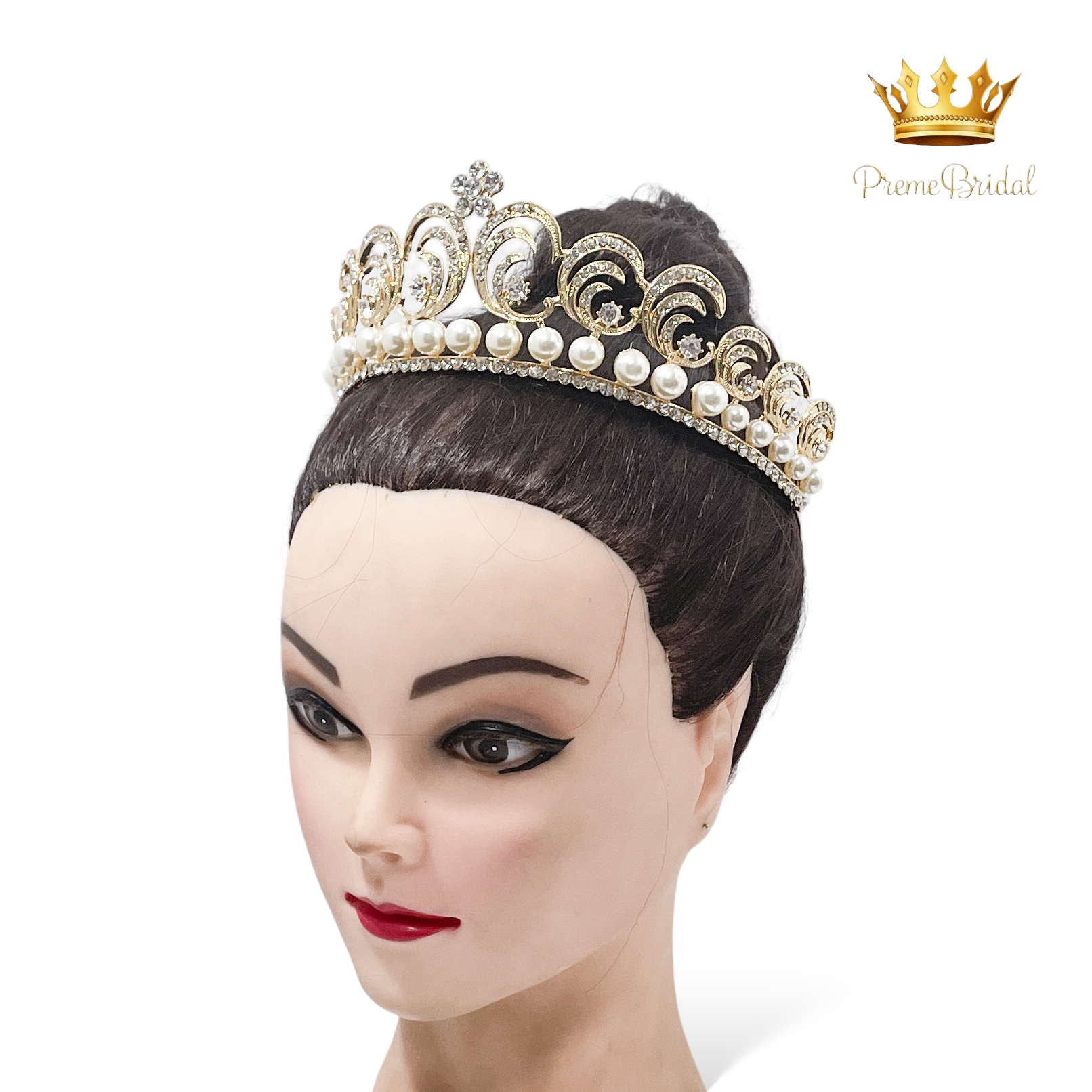 (พร้อมส่ง) เทียร่า 005 สีทอง มงกุฎนางงาม มงกุฎเจ้าหญิง งานสวย ปราณีต QCเพชรทุกเม็ด สินค้าพร้อมส่งจากไทย