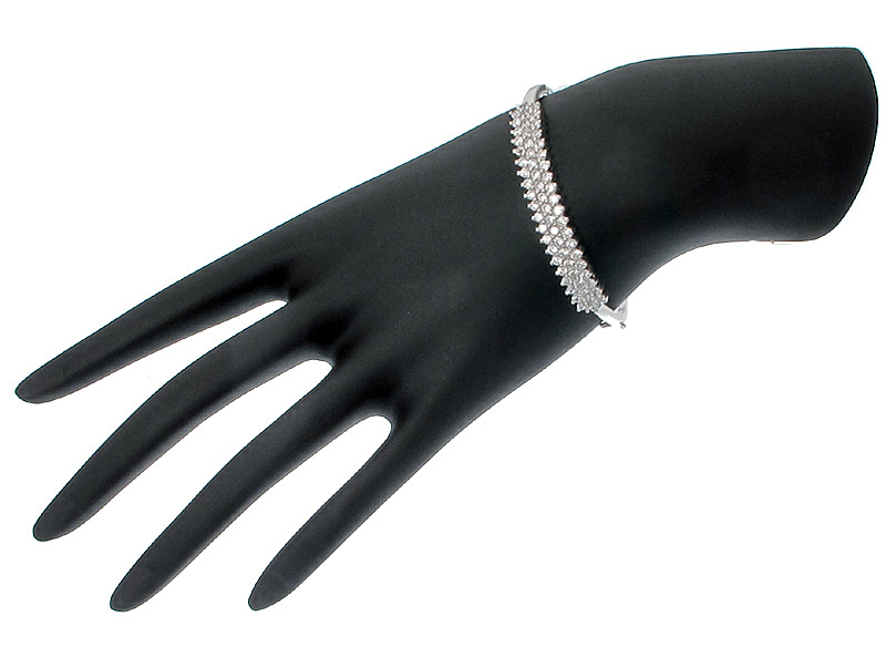 กำไลเงินแท้925ประดับเพรชแท้สวิส เกรดดี น้ำใส