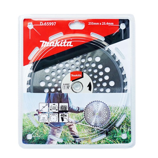 ใบเลื่อยวงเดือนฟันคาร์ไบด์ตัดหญ้า 255mmx40T รูเพลา25.4mm. MAKITA #D-65997