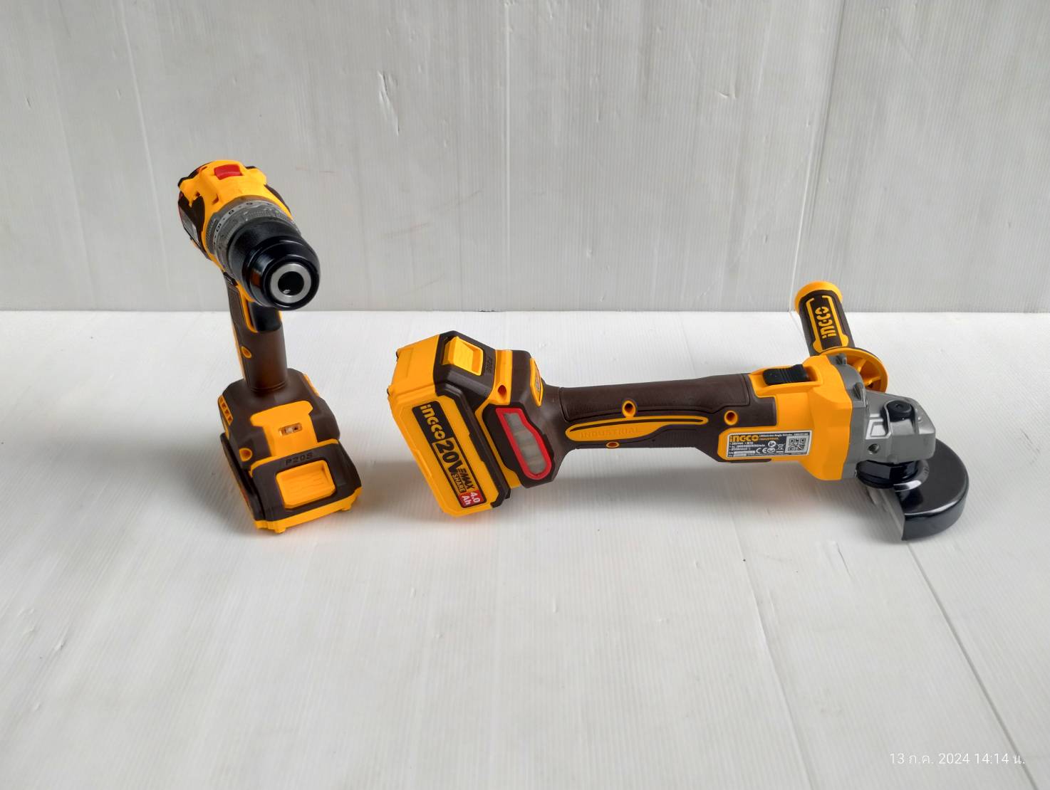 ชุดสว่านกระแทกไร้สาย+เครื่องเจียรแบตเตอรี่ 4นิ้ว รุ่น CKLI2027310 INGCO