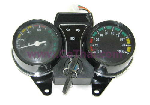 ไมล์เข็มกลม 48v LEDแสดงแบต พร้อมสวิตช์กุญแจ รถมอเตอร์ไซค์ไฟฟ้า