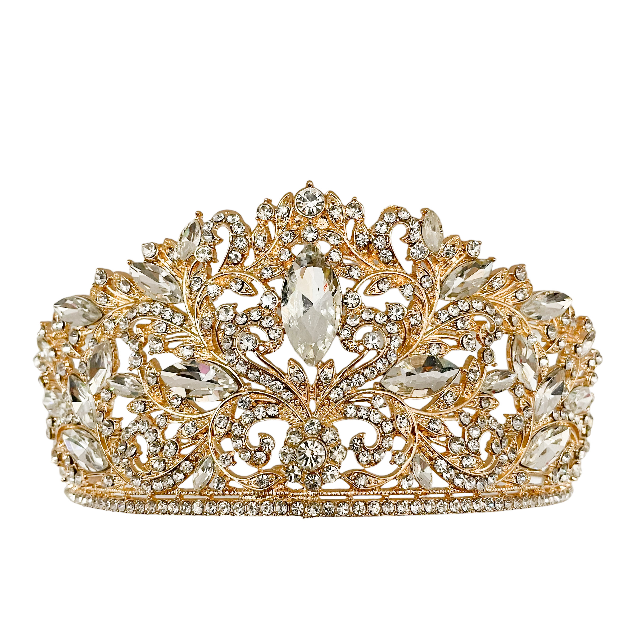 (พร้อมส่ง) เทียร่า 384 สีทอง มงกุฎนางงาม มงกุฎเพชร งานพรีเมี่ยม สินค้าพร้อมส่งจากไทย