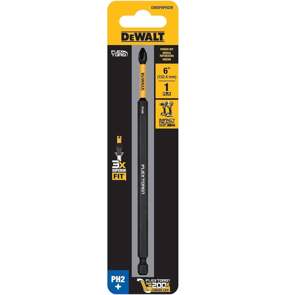 ดอกไขควงPH2 ยาว 6 นิ้ว DWAF6PH2IR DEWALT
