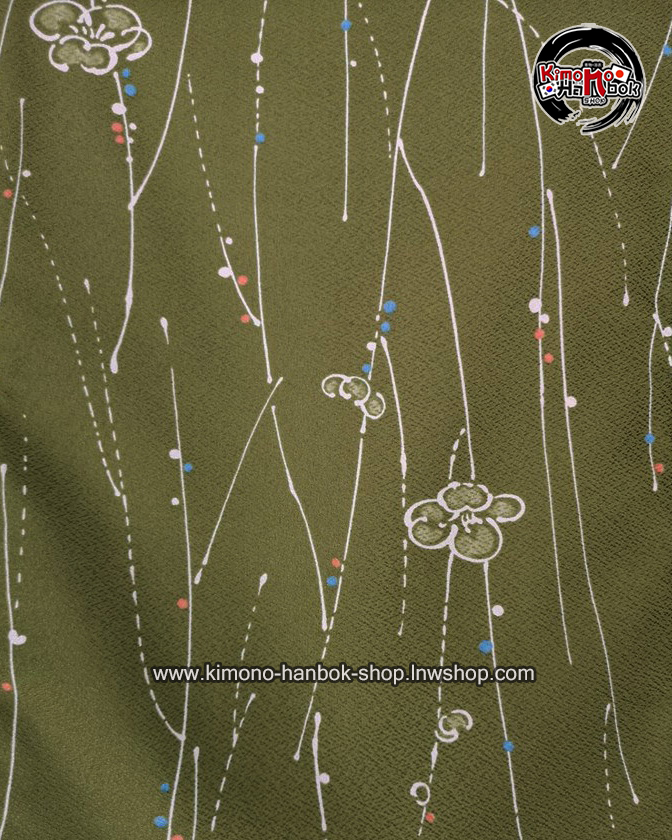 ชุดกิโมโนสีเขียวลาย01