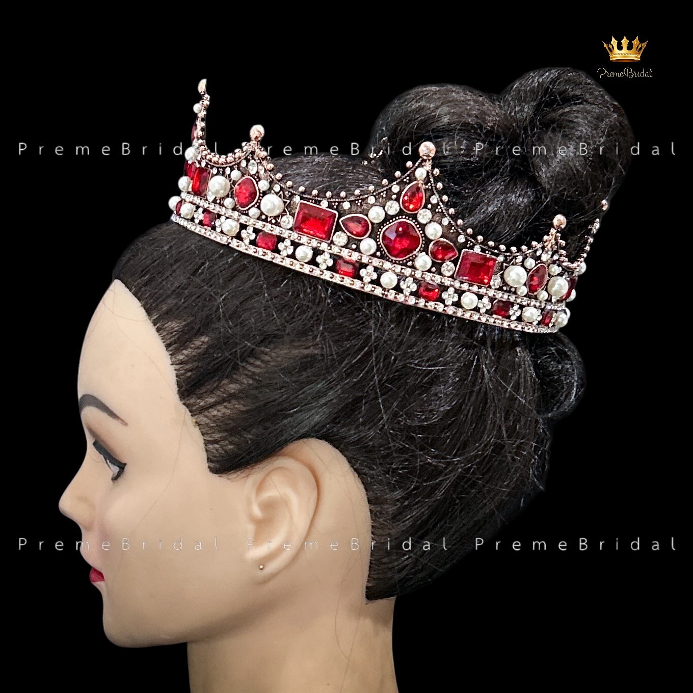 (พร้อมส่ง) มงกุฏผู้ชาย 035 สีแดงวินเทจ มงกุฎผู้ชาย มงกุฎเจ้าชาย งานสวย ปราณีต QCเพชรทุกเม็ด