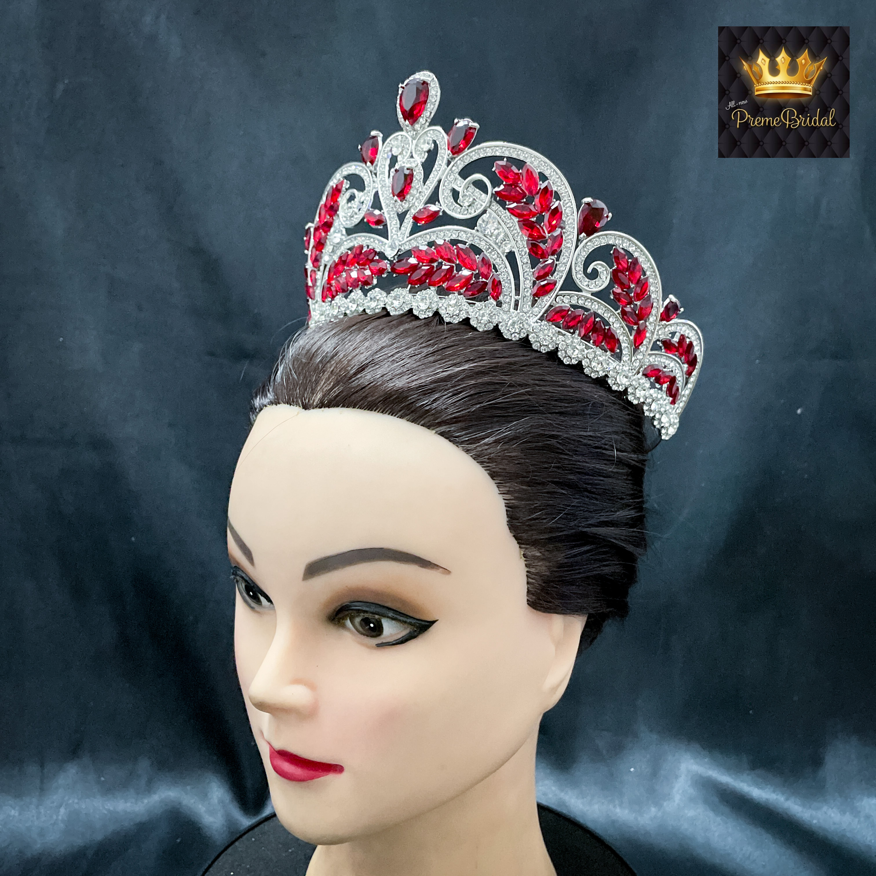 (พร้อมส่ง) มงกุฏ 087 สีแดง มงกุฎนางงาม มงกุฎเพชร มงกุฎประกวด สินค้าพร้อมส่ง ไม่ต้องรอนาน งานพรีเมี่ยม