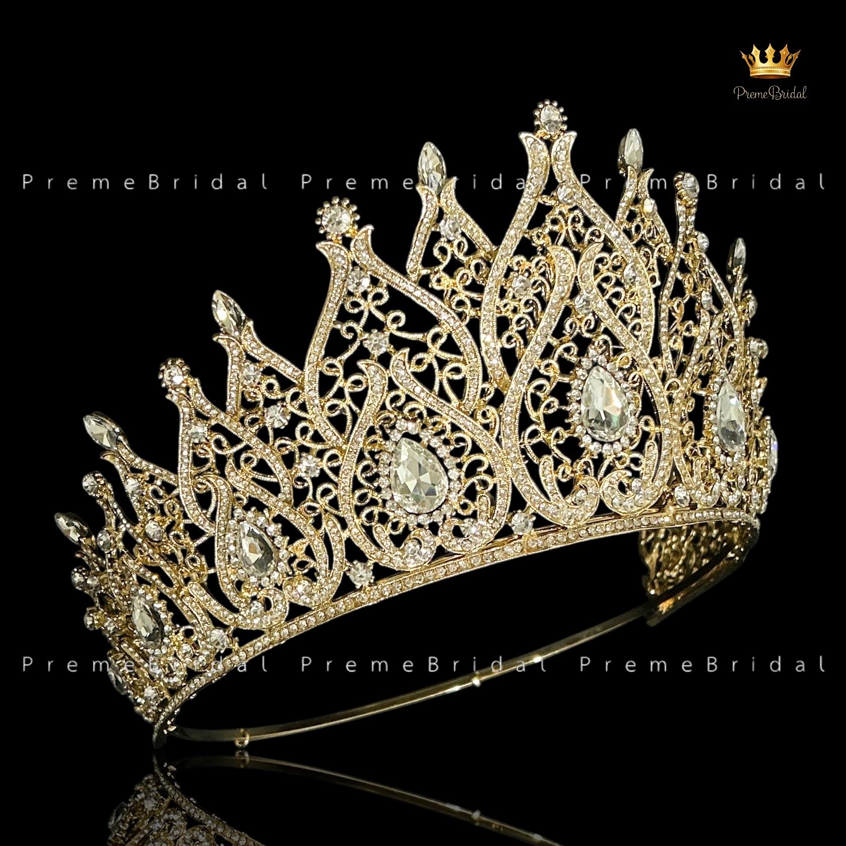 (พร้อมส่งจากไทย) มงกุฏ 115 สีทอง มงกุฎนางงาม มงกุฎเพชร มงกุฎประกวด สวยงามอลังการ ฐานมงวงกลมปรับได้ สินค้าพร้อมส่ง ไม่ต้องรอนาน งานพรีเมี่ยม