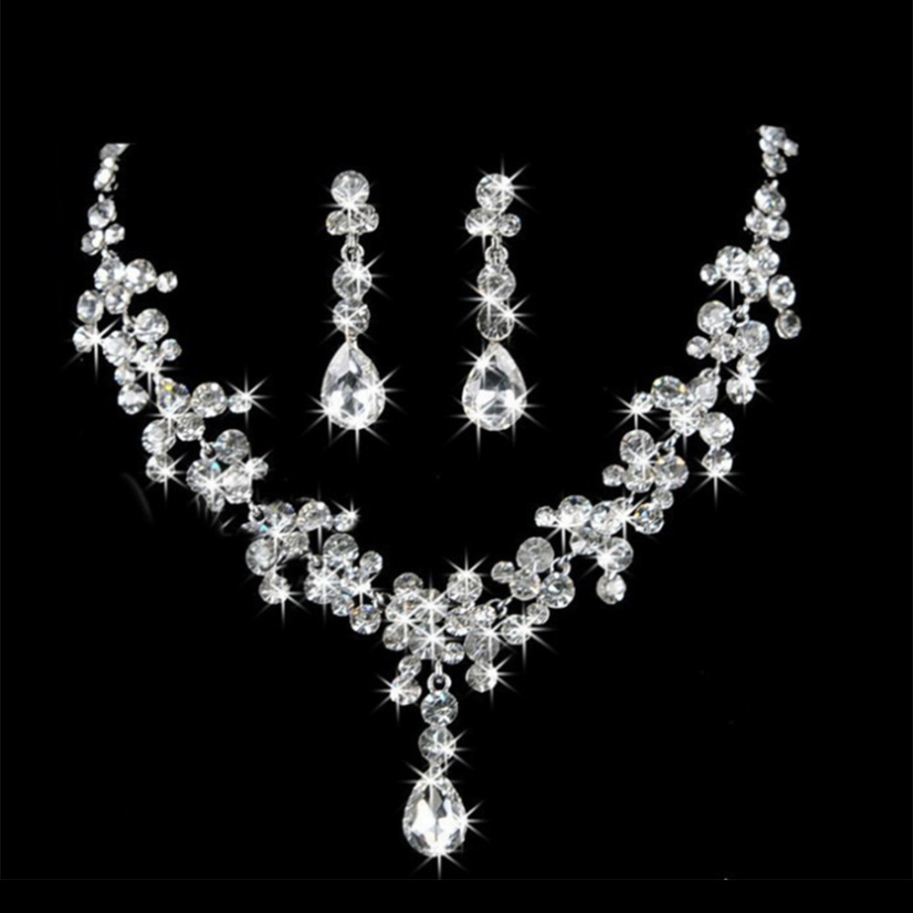 SET009 เครื่องประดับ 3 ชิ้น มงกุฎ สร้อยคอ ต่างหู จัดเซทสวยงาม สินค้าพร้อมส่งจากไทย