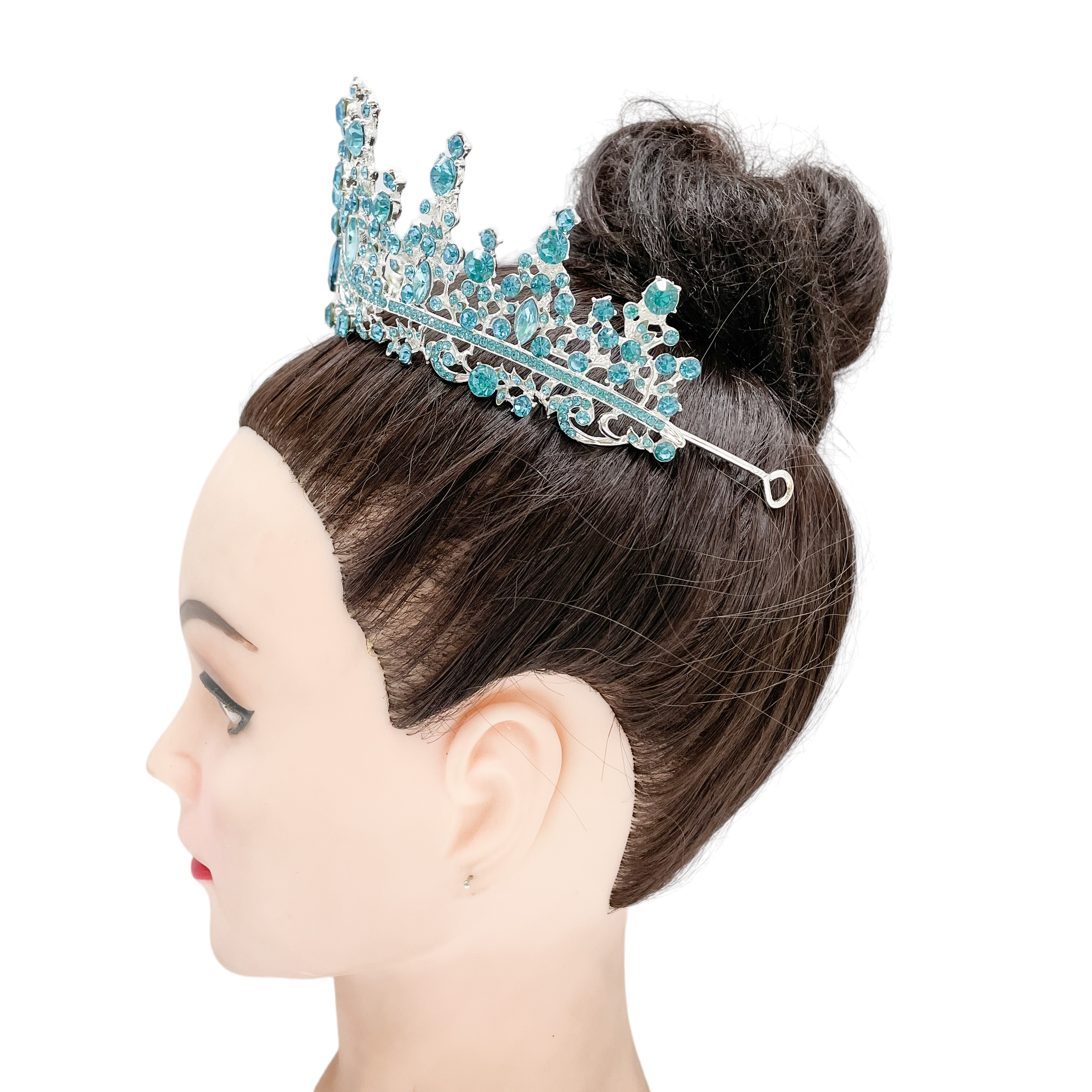 (พร้อมส่ง) เทียร่า 273 สีฟ้าล้วน มงกุฎนางงาม มงกุฎเจ้าหญิง งานสวย ปราณีต QCเพชรทุกเม็ด สินค้าพร้อมส่งจากไทย