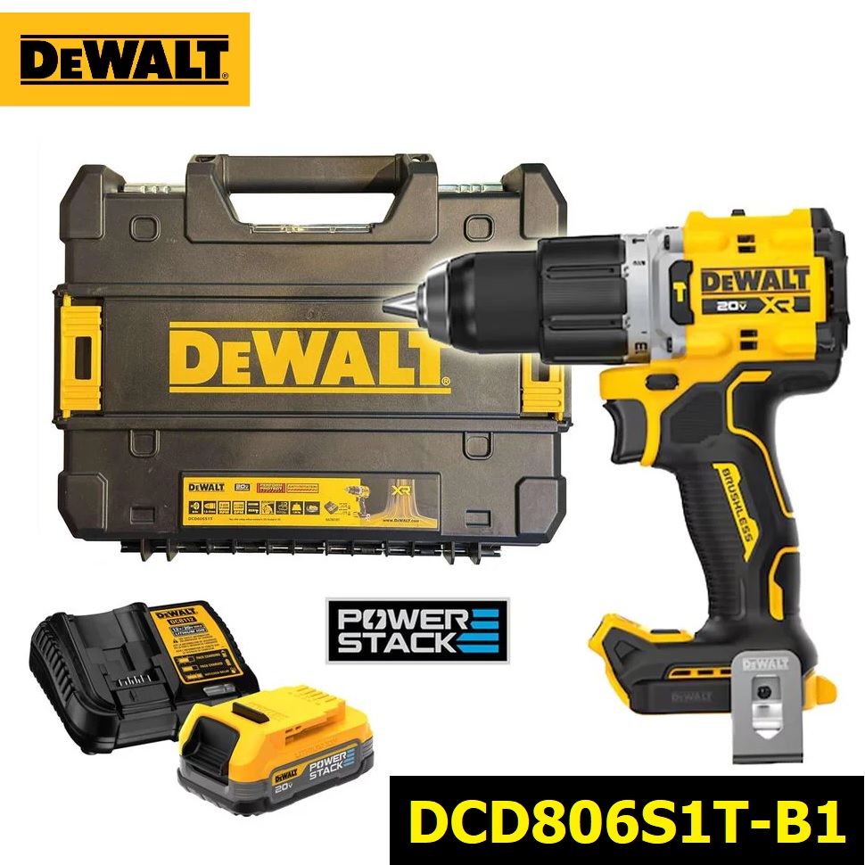 สว่านกระแทกไร้สายไร้แปรงถ่าน 20V DCD806S1T-B1 DEWALT