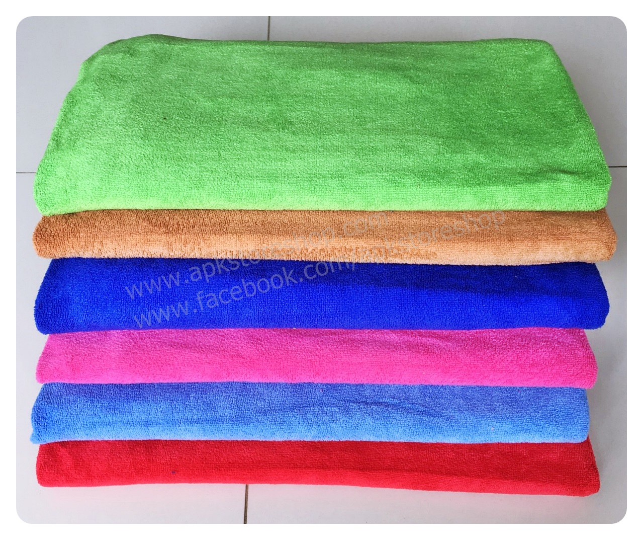 ขายส่ง ผ้าเช็ดตัวนาโน จัมโบ้ สีพื้น (แบบหนา) ส่ง 63 บาท