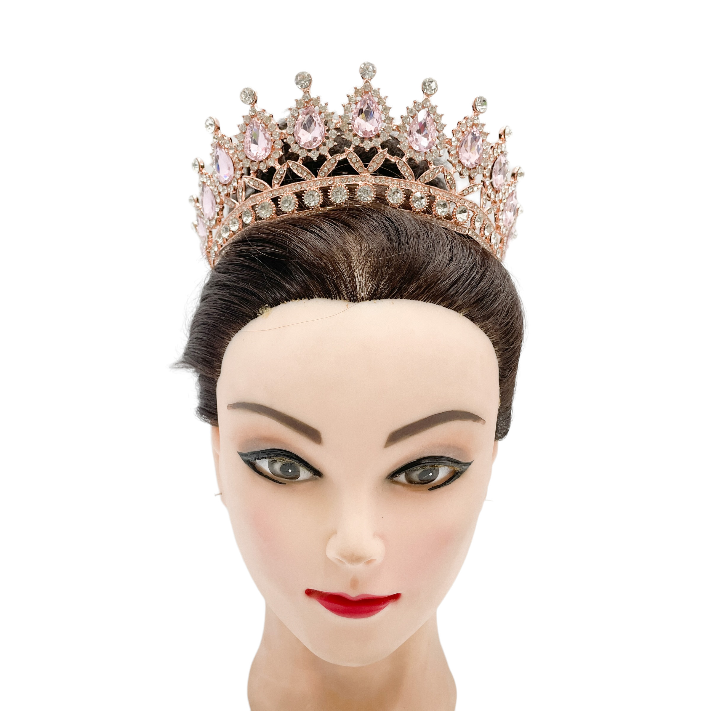 (พร้อมส่ง) เทียร่า 254 สีชมพู มงกุฎนางงาม มงกุฎเจ้าหญิง งานสวย ปราณีต QCเพชรทุกเม็ด สินค้าพร้อมส่งจากไทย