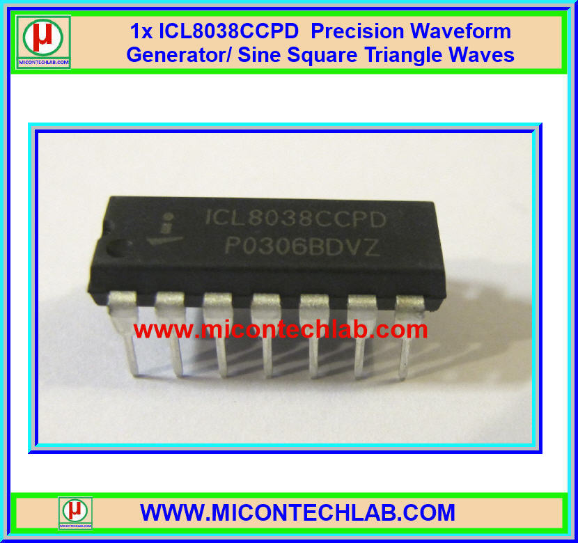 1x ไอซีกำเนิดสัญญาณ ICL8038 Sine Square Triangle Wave