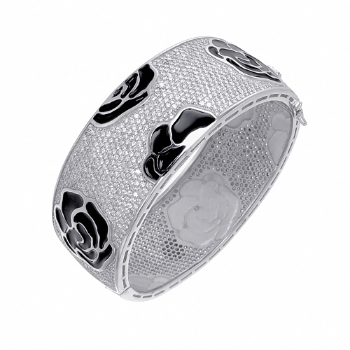 กำไลเงินแท้925ประดับเพรชแท้สวิส เกรดดี น้ำใส