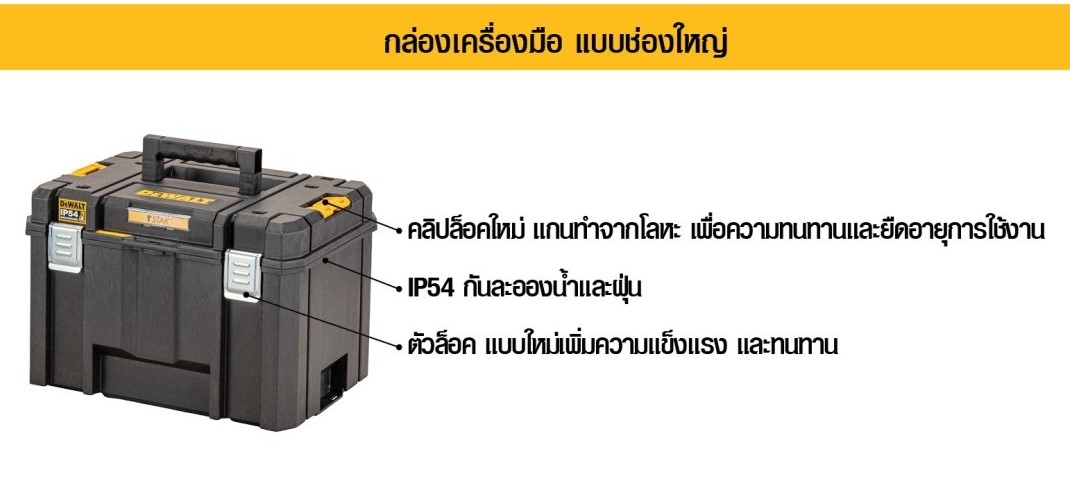 กล่องใส่เครื่องมือ+ถาด DWST83346-1 DEWALT T-STAK