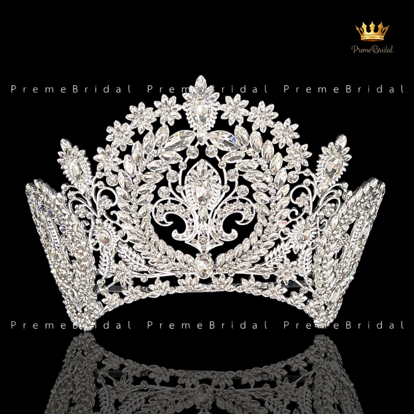 (พร้อมส่งจากไทย) มงกุฏ 137 ขนาดใหญ่ไซส์นางงาม งานสวย งานโลหะฐานกลมปรับขนาดได้ ส่งด่วน ส่งจาก จ.อุบลราชธานี