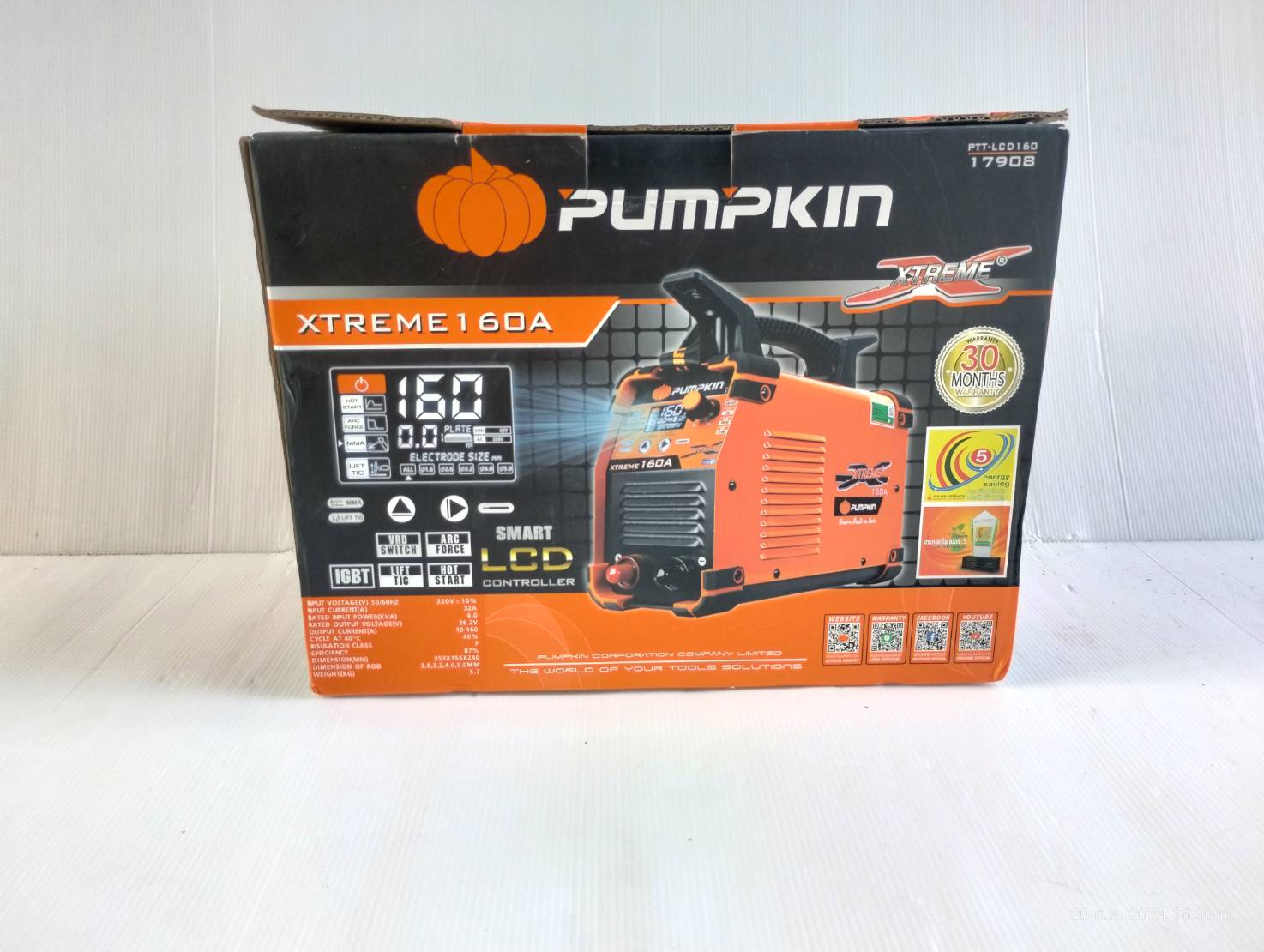 ตู้เชื่อมระบบ DIGITAL หน้าจอ LCD IGBT รุ่น XTREME160A PUMPKIN