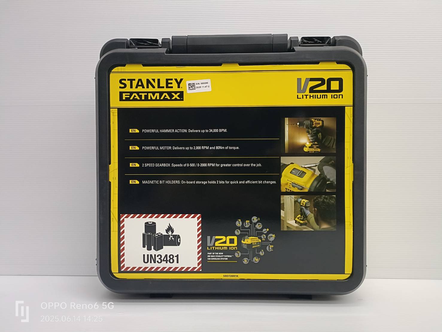 STANLEY สว่านกระแทกไร้สายไร้แปรงถ่านV20 SBD726M1K-B1
