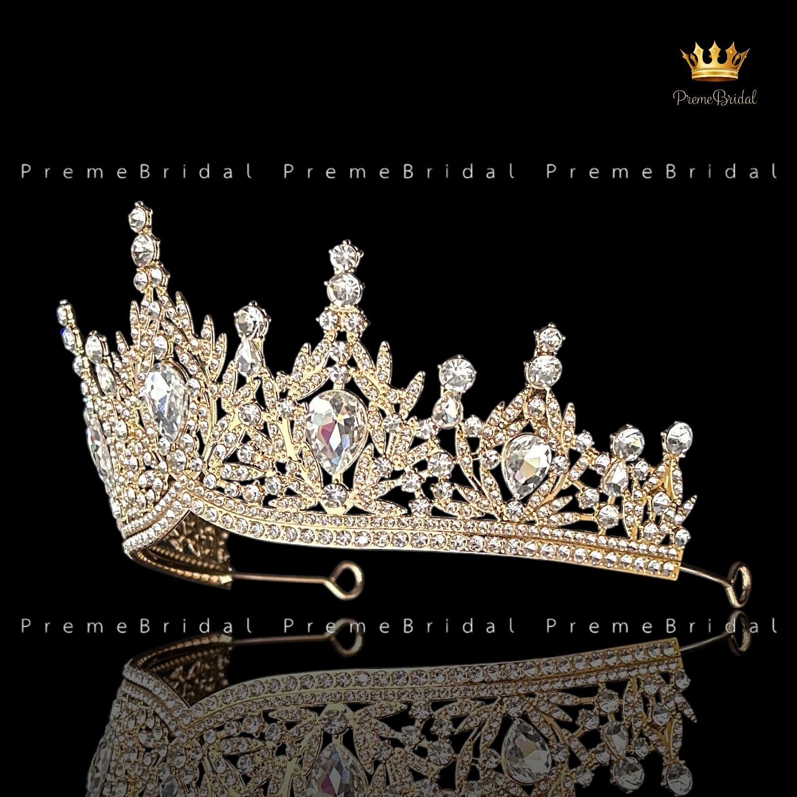 (พร้อมส่ง) เทียร่า 457 สีทอง มงกุฎครึ่งหัว นางงาม งานสวย ปราณีต QCเพชรทุกเม็ด สินค้าพร้อมส่งจากไทย ไม่ต้องรอจีน