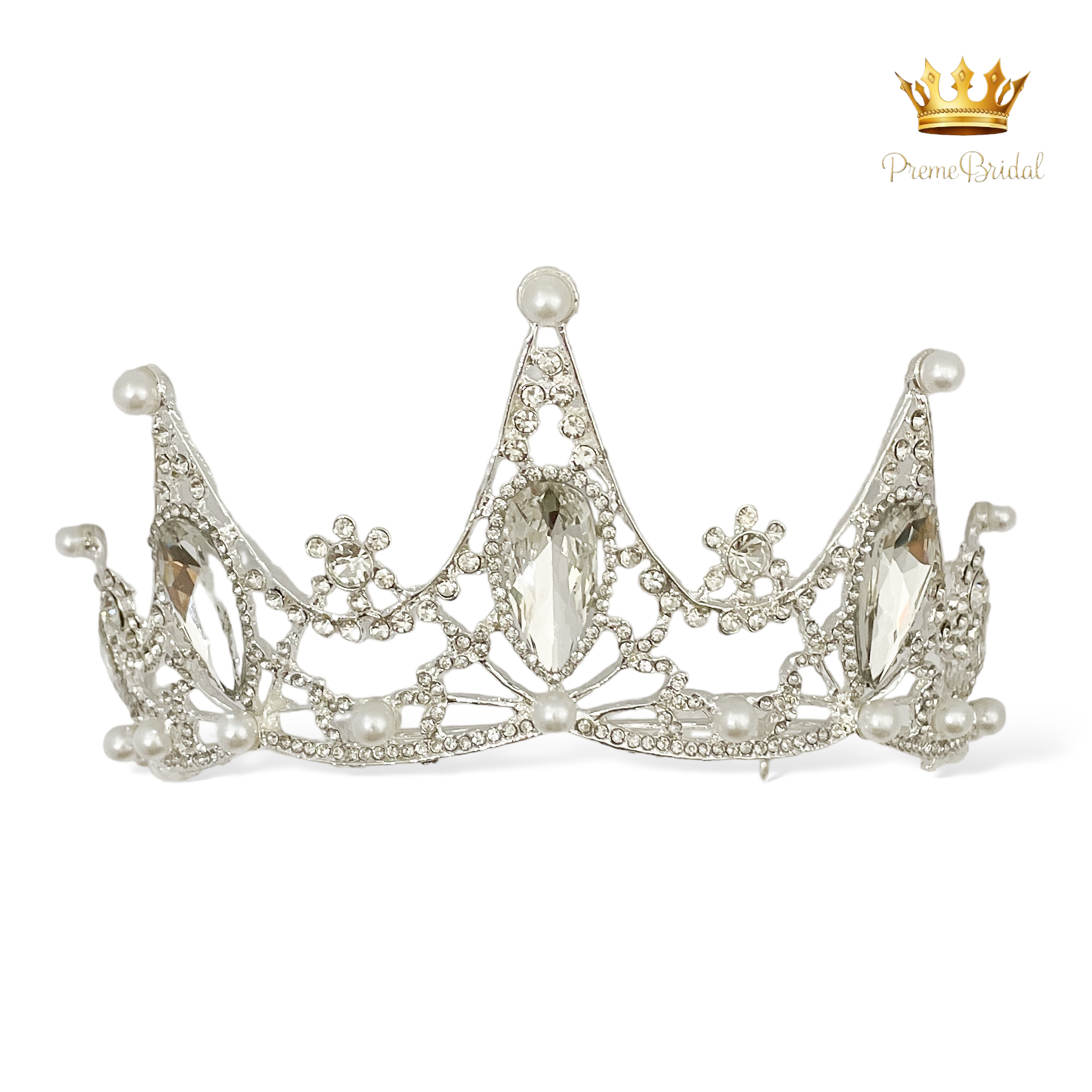 (พร้อมส่ง) เทียร่า 388 สีเงิน มงกุฎนางงาม มงกุฎเจ้าสาว มงกุฎเพชร งานพรีเมี่ยม สินค้าพร้อมส่งจากไทย