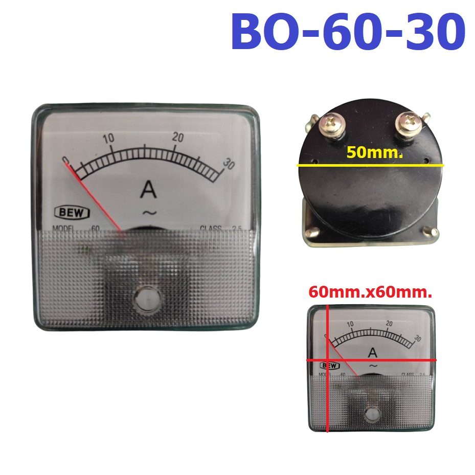 มิเตอร์สี่เหลี่ยมAC 30A BP-60-30 สำหรับตู้ชาร์จแบตเตอรี่