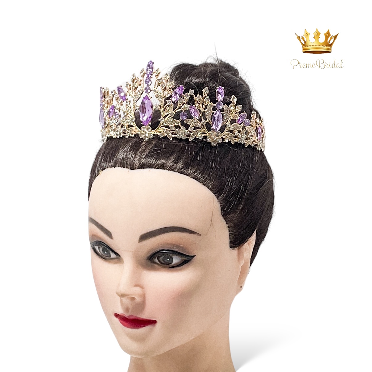 (พร้อมส่ง) เทียร่า 236 สีม่วง มงกุฎนางงาม มงกุฎเจ้าหญิง งานสวย ปราณีต QCเพชรทุกเม็ด สินค้าพร้อมส่งจากไทย