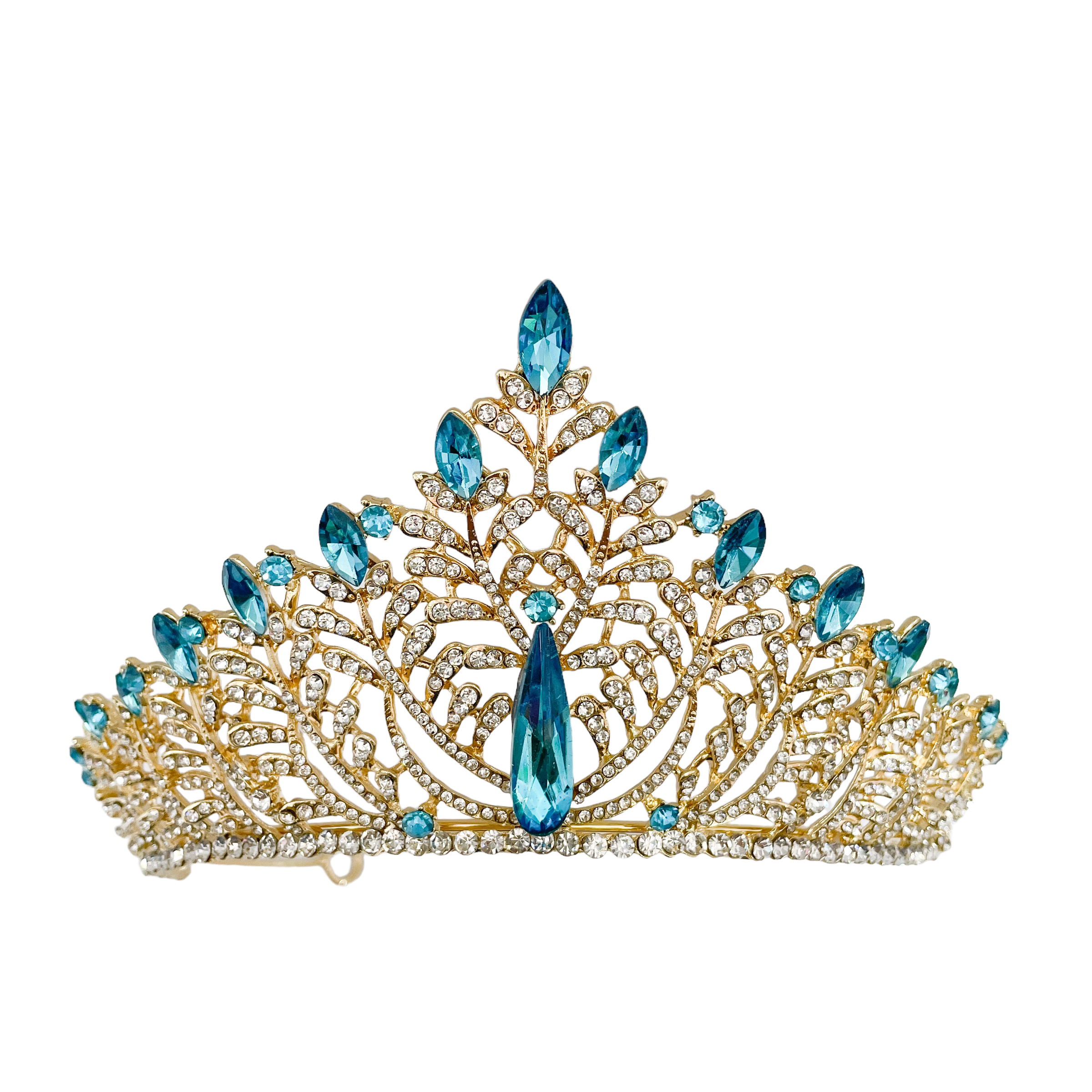 (พร้อมส่ง) เทียร่า 301 สีทอง-ฟ้า มงกุฎนางงาม งานสวย ปราณีต QCเพชรทุกเม็ด สินค้าพร้อมส่งจากไทย