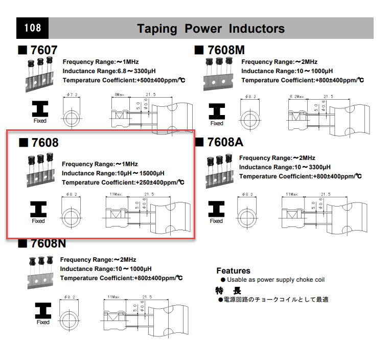 1x ขดลวดเหนี่ยวนำ 3300 uH กระแส 170mA Inductor