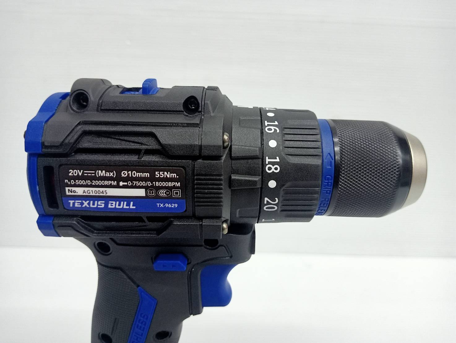 TEXUS BULL สว่านกระแทกไร้สาย คอสั้น 55Nm 20V แบตเตอรี่ 2.0Ahx2 Impact Drill TX-9633